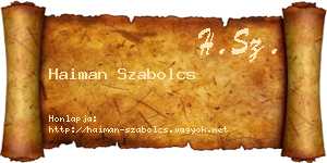 Haiman Szabolcs névjegykártya